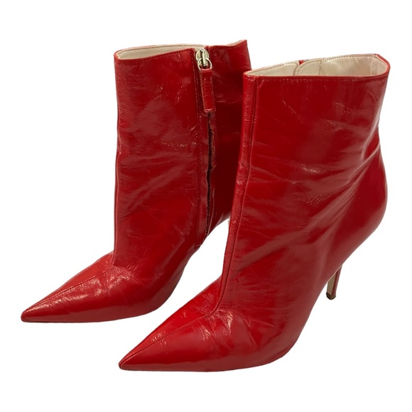 Zara Red Ankle Boots - Picture 1 of 9